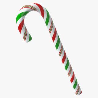Christmas Cane Lollipop Red and Green 3D