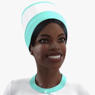 3D Dark Skinned Black Nurse Rigged