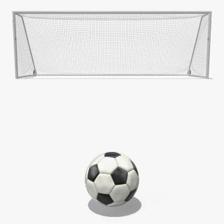 3D Animated Soccer Ball Flies into Corner of the Goal Slowmotion