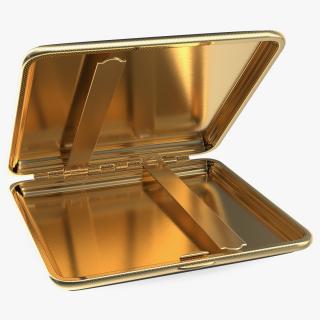3D model Metal Cigarette Case Gold and Black Open