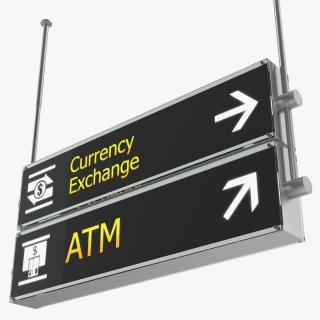 3D model Airport Signs Currency Exchange ATM