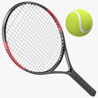 3D Tennis Racket with Ball model