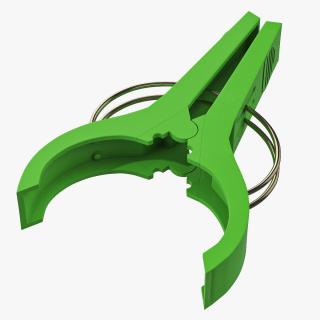 3D model Laundry Peg Green Plastic Open