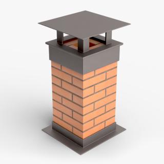3D model Brick Chimney Square
