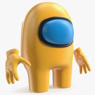 3D Among Us Yellow Character Rigged for Maya