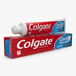 3D Colgate Toothpaste Box and Tube