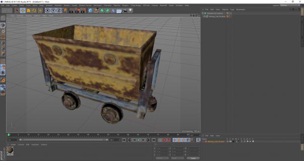 3D Mining Cart Rusted model