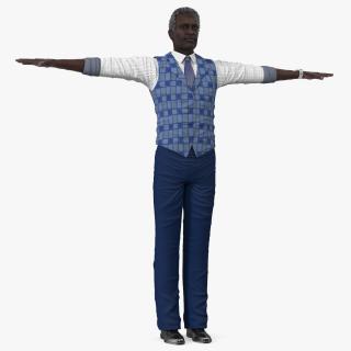 3D Afro American Man Everyday Style Rigged for Maya model