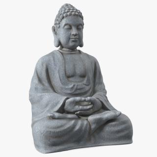 3D model Meditating Buddha Stone Statue