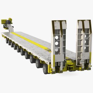 3D model Steerable Heavy Transport Trailer Rigged