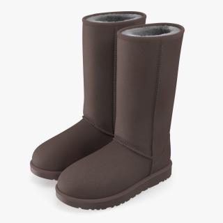 3D Australian UGG Classic Boots Fur Brown model