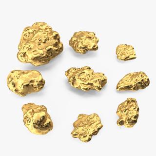 3D Metallic Minerals Gold Set