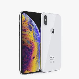 3D Silver iPhone XS