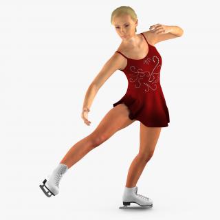 3D Female Figure Skater Dancing model