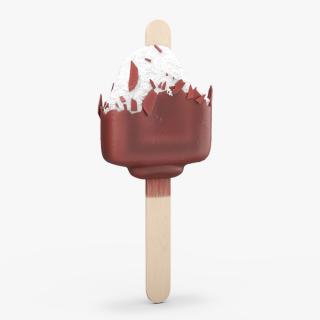 Eaten Chocolate Dipped Vanilla Ice Cream Bar 3D model
