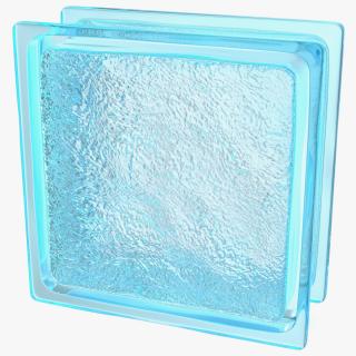 3D Ice Pattern Glass Block Blue model