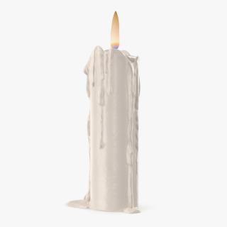 Half Melted Candle White 3D model
