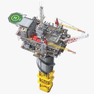 3D Shell Perdido Oil Platform Rigged model