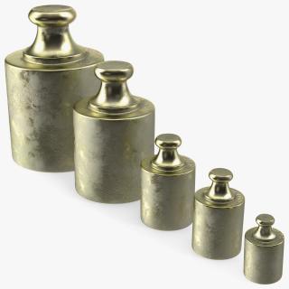 3D model Antique Scale Weights Set