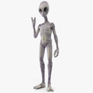 3D Humanoid Alien Greeting Pose model