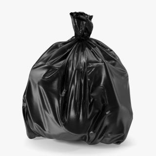 3D model Tied Closed Black Rubbish Bag Small