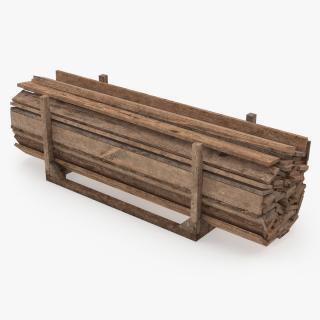 3D model Old Wooded Planks Storage