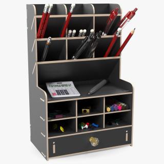 3D Office Stationery Organizer with Supplies