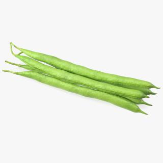 3D Green French Beans model