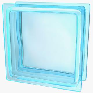 3D Blue Square Glass Block model