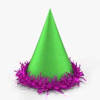 Party Hat with Metallic Tinsel Around 3D