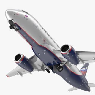 3D model Sukhoi Superjet 100 95lr Aeroflot Rigged