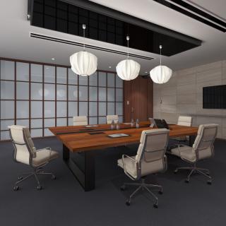 Airy Meeting Room with Furniture 3D