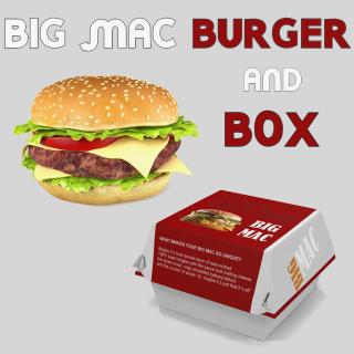 Big Mac Burger and Box 3D