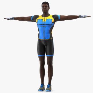 3D African American Sportsman T Pose model