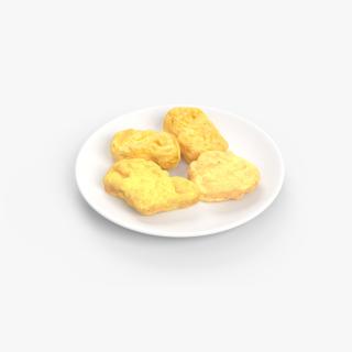 Nuggets on White Plate 3D