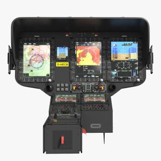 3D model Helicopter Instrument Control Panel