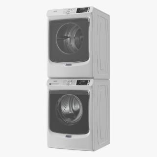 3D Maytag Washer and Dryer Set White model