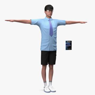Chinese Schoolboy Rigged 3D model