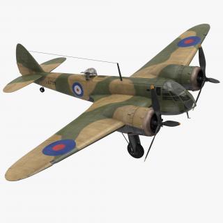 3D British Light Bomber Aircraft Bristol Blenheim