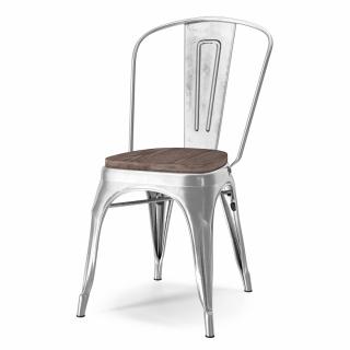 Iron Stackable Chair Wooden Seat 3D