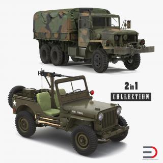 US WWII Vehicles Collection 3D