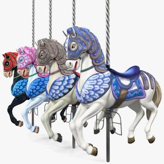 3D Carousel Horse Set model