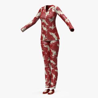 Asian Style Satin Pijama for Women 3D model