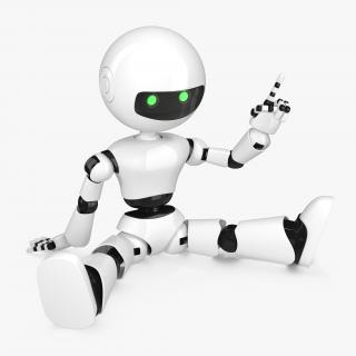 3D Small Robot Toy Sitting Pose model