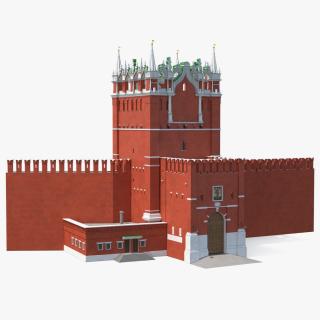 Red Brick Tower Old Wall Masonry 3D