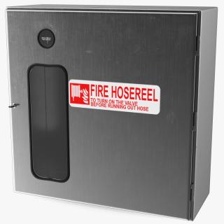 3D Fire Hose Reel Stainless Steel Cabinet model