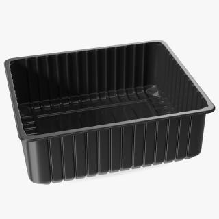3D Plastic Food Storage without Lid Black 32x26cm