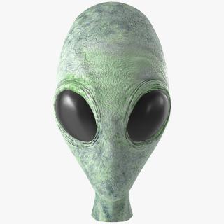 3D Green Alien Head