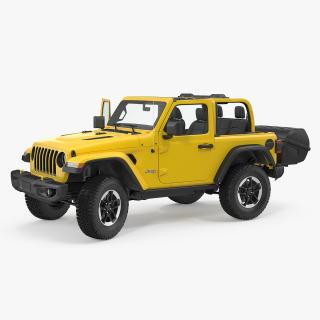 Jeep Wrangler with Thule Transporter Combi Rigged 3D model