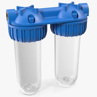 3D Dual Stage Water Filter Housing Transparent model